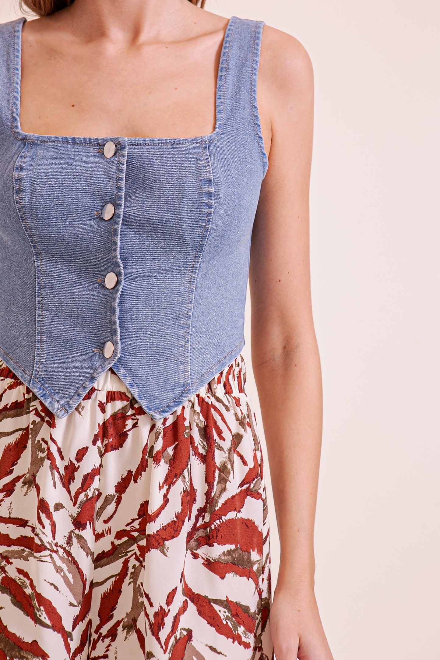 Denim Crop Vest