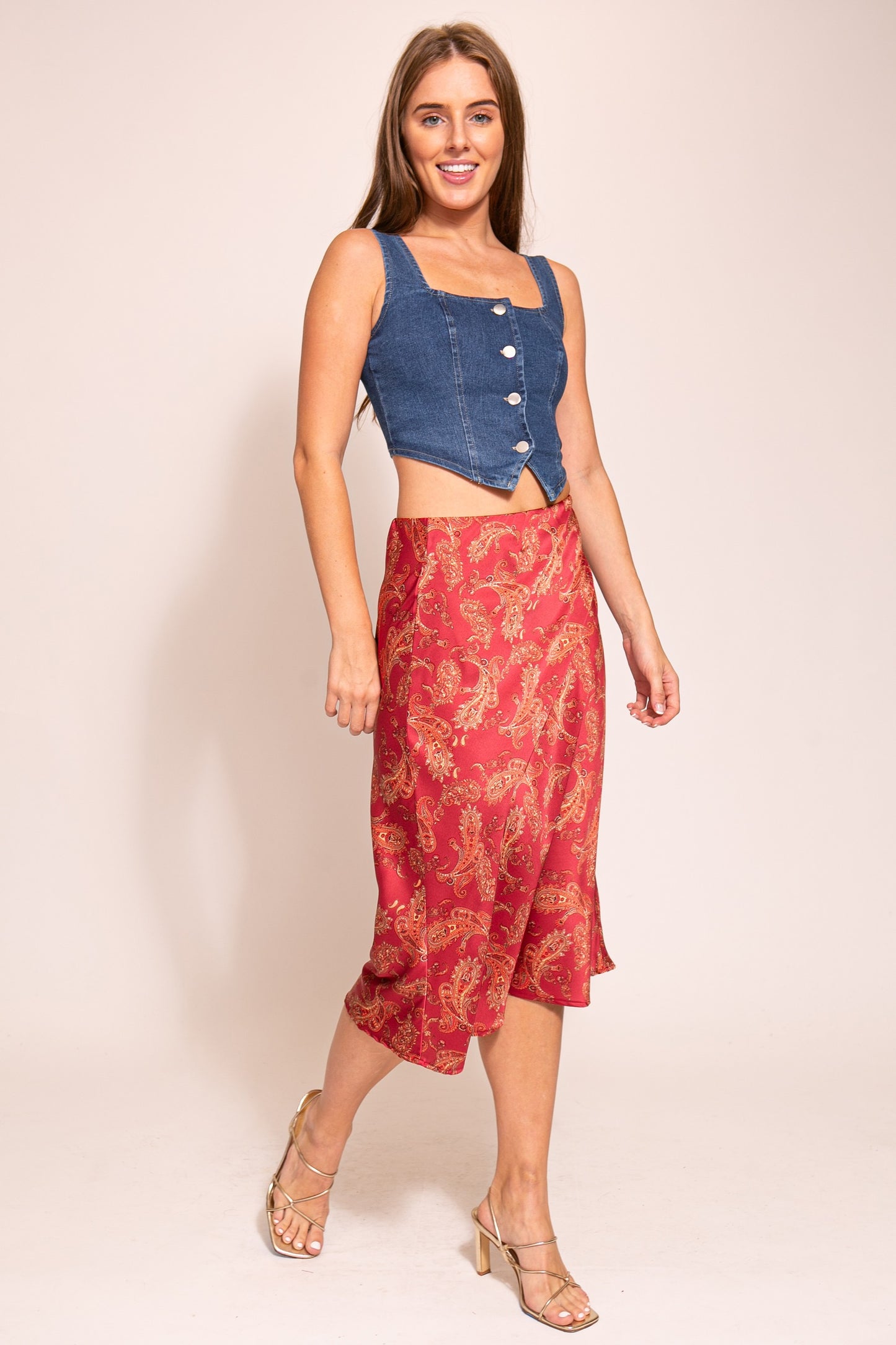 Denim Crop Vest