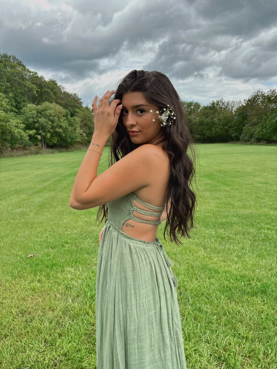 Backless Halter Maxi Dress