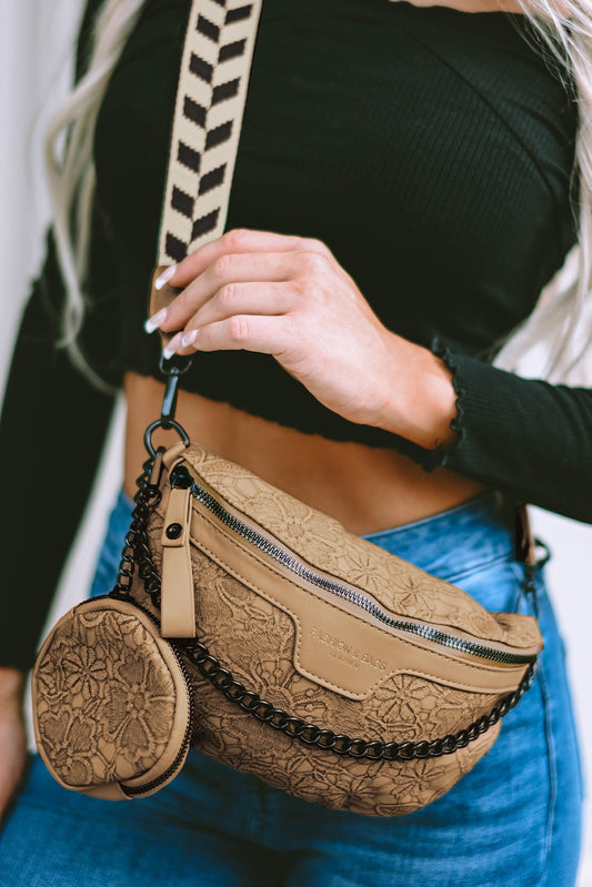 Strap Chain Shoulder Bag With Coin Purse