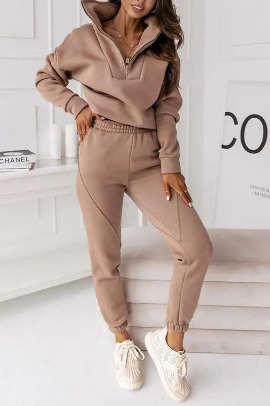 Soft Surroundings Khaki Two-Piece Sweat Set