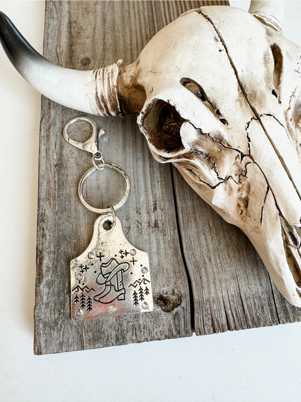 Cowboy Eartag Pendant Keychain