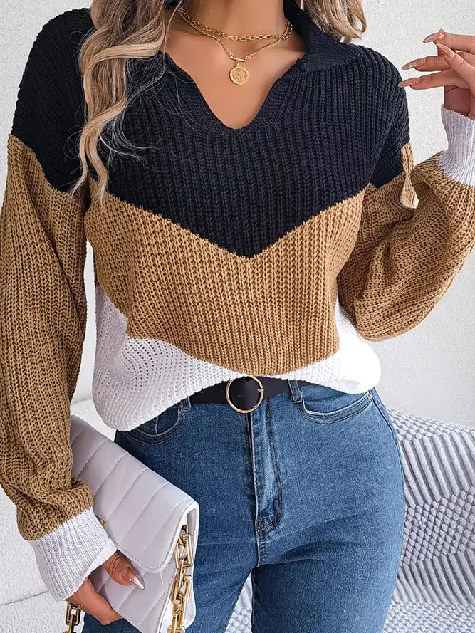 Crisp Cascade Colorblock Sweater