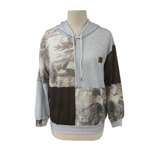 Camo Inspired Hooded Sweatshirt