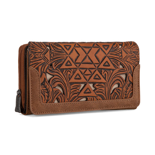 Trinity Ranch Floral Aztec Tooled Collection Wallet