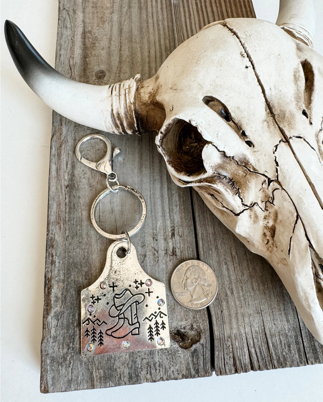 Cowboy Eartag Pendant Keychain